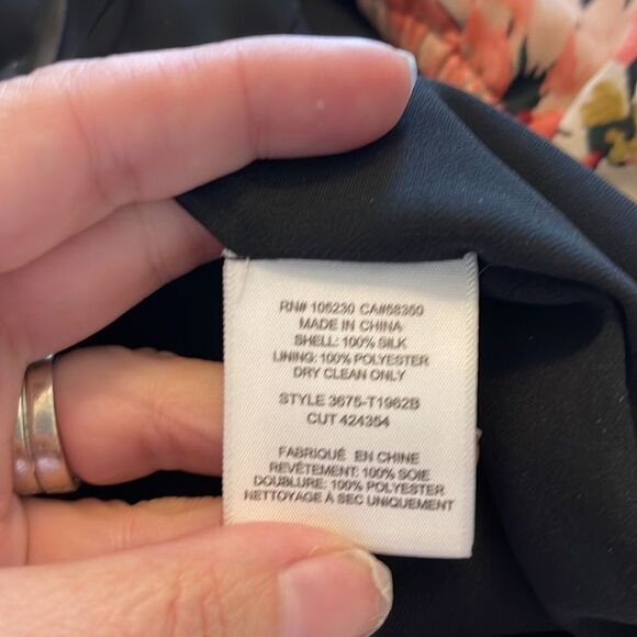 Joie Anatase Black Floral Silk Tank Top Blouse Career Small - Picture 3 of 3